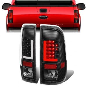 08-16 Ford F250 F350 F450 F550 Super Duty LED L-Bar Rear Brake Tail Lights - Black