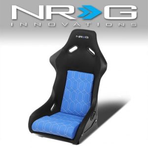NRG Innovations - 1-Piece Large Blue Cushion Fiber Glass Bucket Racing Seat - FRP-300-GEO-BL