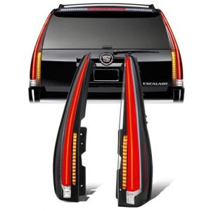 07-14 Cadillac Escalade & ESV 3D LED Rear Brake Tail Lights - Clear Lens