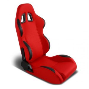 Right / Passenger Side Reclinable Fabric Cloth Racing Seat w/Universal Slider