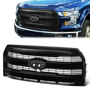 15-17 Ford F-150 Front Grille - Horizontal Fence Mesh - Matte Black