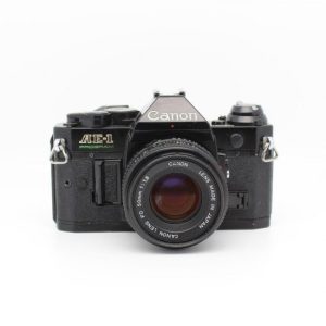 Canon AE-1 BLACK + 50mm 1.8 Canon FD Lens