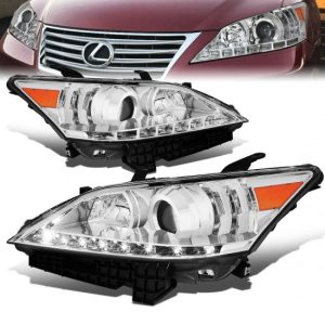 07-12 Lexus ES350 LED DRL Projector Headlights - Chrome Housing