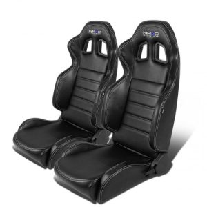 NRG Innovations - Pair Type-R Style PVC Leather Racing Seats - RSC-208