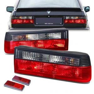 84-91 BMW E30 318i 325e 325i M3 Rear Brake Tail Lights - Red/Smoked Lens