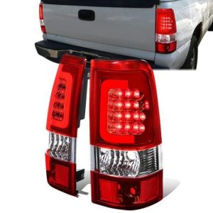03-07 Chevy Silverado GMC Sierra 1500 2500 3500 HD Red C-Bar LED Tail Lights