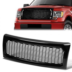 09-14 Ford F150 Front Grille - Badgeless Honeycomb Mesh - Gloss Black