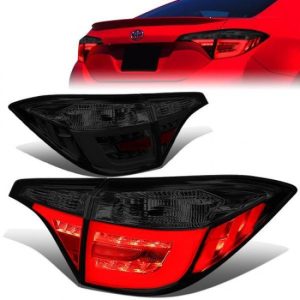 14-18 Toyota Corolla LED Rear Brake Tail Lights - Tron Style - Smoked Lens