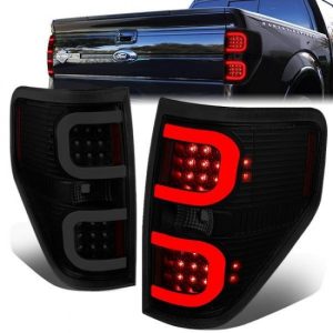 09-14 Ford F150 Dual LED C-Bar Rear Brake Tail Lights - Tinted Housing