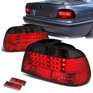 95-01 BMW E38 750iL 740iL 740i LED Bar Rear Brake Tail Lights - Red/Smoked Lens
