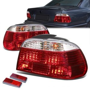 95-01 BMW E38 750iL 740iL 740i Rear Brake Tail Lights - Red/Clear Lens