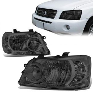 04-06 Toyota Highlander Headlights - Smoked Housing Clear Corner
