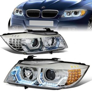 06-08 BMW E90 323i 325xi 325i 328i 328xi 330i LED U-Halo Projector Headlights