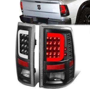 09-17 Dodge Ram 1500 2500 3500 LED C-Bar Rear Brake Tail Lights - Black