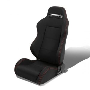 Left / Driver Side Type-R Reclinable Woven Upholstery Cloth Racing Seat w/Universal Slider