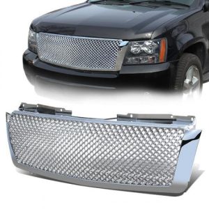 07-14 Chevy Tahoe Suburban 1500 2500 Front Grille - Badgeless Diamond Mesh - Chrome