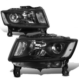 14-16 Jeep Grand Cherokee Pre-Facelift Projector Headlights - Black Housing Clear Corner