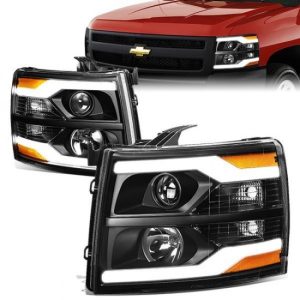 07-14 Chevy Silverado 1500 2500 3500 HD Dual LED DRL Projector Headlights