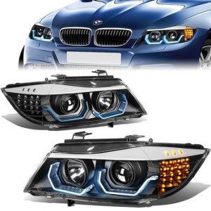 06-08 BMW E90 323i 325xi 325i 328i 328xi 330i LED U-Halo Projector Headlights