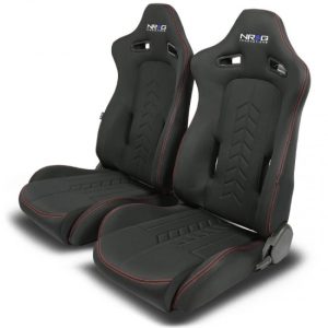 NRG Innovations - Pair Fiber Bucket Style Fully Reclinable Racing Seats - RSC-800