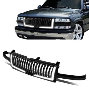 99-02 Chevy Silverado 1500 2500 LD 00-06 Tahoe LED DRL Front Grille - Badgeless Vertical