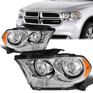 11-13 Dodge Durango Headlights - Chrome Housing Amber Corner