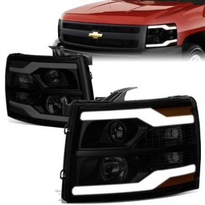 07-14 Chevy Silverado 1500 2500 3500 HD Dual LED DRL Projector Headlights