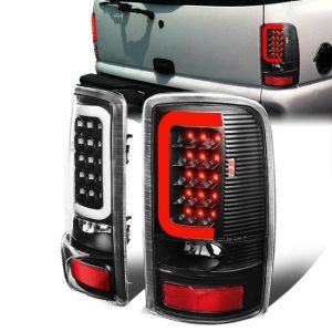 00-06 GMC Yukon XL Chevy Suburban 1500 2500 Tahoe LED C-Bar Tail Lights - Black
