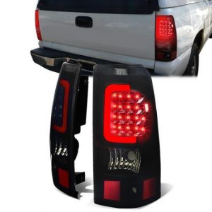 03-07 Chevy Silverado GMC Sierra 1500 2500 3500 HD Red C-Bar LED Tail Lights - Tinted