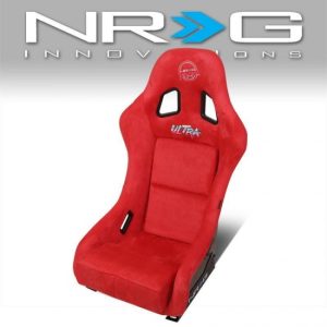 NRG Innovations - 1 Piece Medium Alcantara Prisma Ultra Fixed Bucket Racing Seat - FRP-303RD-ULTRA